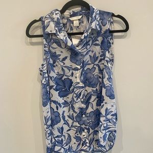 Floral Button down tank size 4